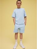 Next Jongens Setje van T-shirt met korte mouwen met textuur en short - Lichtblauw