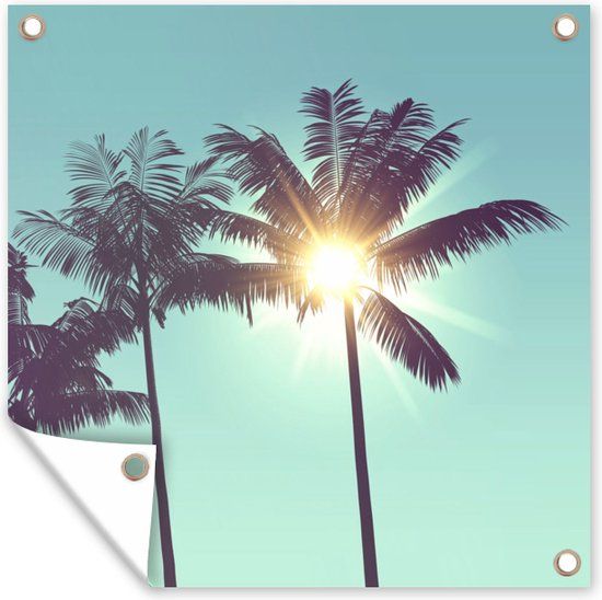 GreatGardenPosters Tuinposter - Palmboom - Zomer - 200x200 cm - Wanddecoratie - Tuindoek