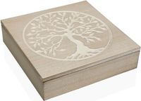 3869 Versa Decoratieve Doos Versa Boomstructuur Hout (24 x 6 x 24 cm)