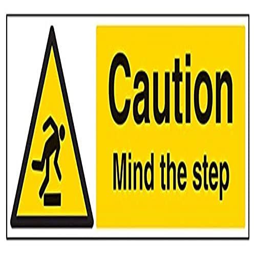 VSafety 63033BP-S "Let op de stap" Waarschuwingsbord - Zelfklevend - 600x200mm