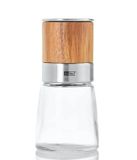 AdHoc AKASIA Pfeffermühle - Holz, Glas, Edelstahl - Transparent, Natur, Silber