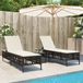 vidaXL Chaise longue - 2 pièces - avec table - poly rotin - marron