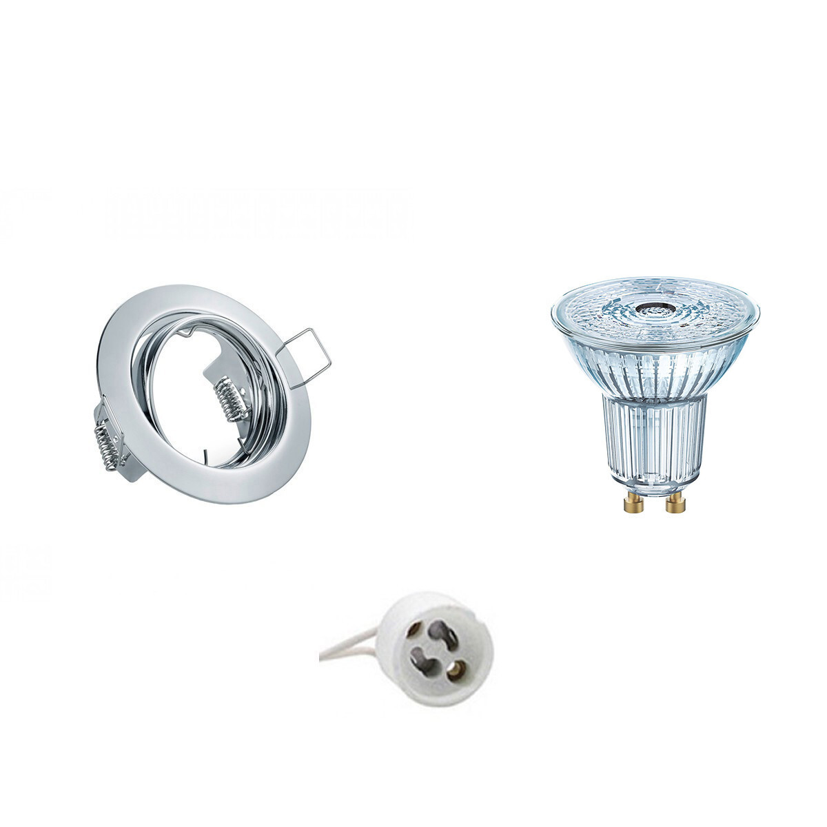 Osram - LED Spot Set - Parathom PAR16 930 36D - GU10 Fitting - Dimbaar - Inbouw Rond - Glans Chroom - 3.7W - Warm Wit 3000K - Kantelbaar Ã˜83mm