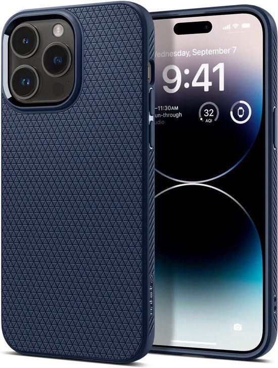 Spigen Liquid Air Apple iPhone 14 Pro Hoesje Back Cover Blauw