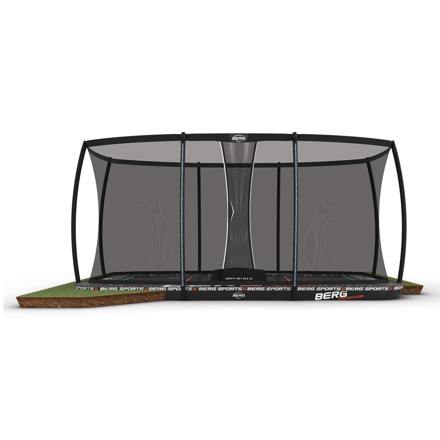 Berg Ultim Pro Bouncer flatground trampoline 500x300cm Deluxe XL Zwart