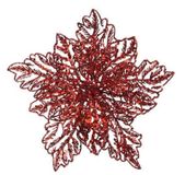 Kaemingk Poinsettia plastic d23,50h10 cm rood Everlands