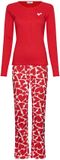 Rebelle MyRebelle - Endless Love Pyjama - Bio-Katoen - Hartjes - Rood - Maat 38