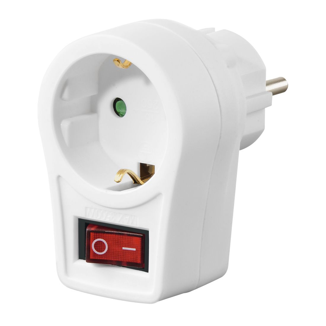 Hama 00223212 Stopcontactadapter Type F Wit met Schakelaar