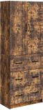 vidaXL Kast - Set - 2 st - 66 x 34,5 x 87 cm - Bewerkt hout - Gerookt eiken