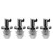 Westmark 4 olie- en azijnschenktuiten voor flessen, met kleppen, metaal/roestvrij staal, siliconen kurk, inox olie special, 478322E3, siliconen kurk, 4 stuks