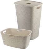 Curver Softex Wasmand met Deksel 56L + Wasmand 45L - Beige