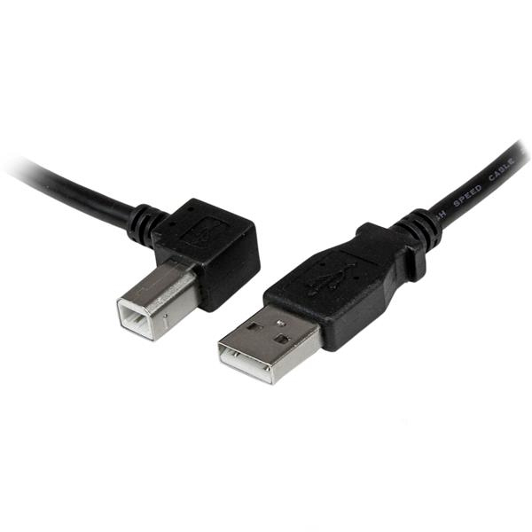 StarTech.com 1 m USB 2.0 A naar linkshoekige B-kabel   M/M