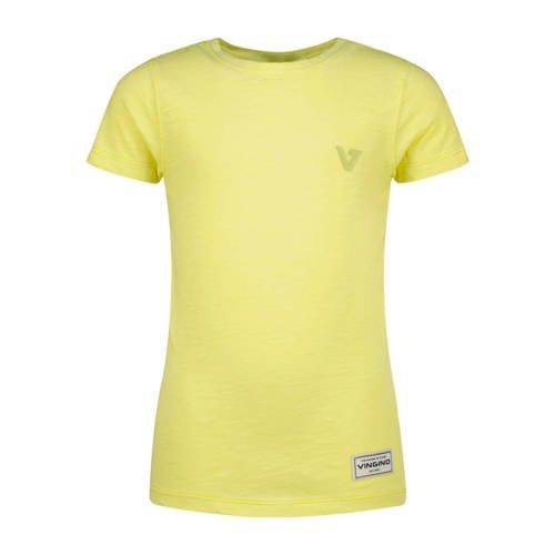Vingino T-shirt geel Jongens Katoen Ronde hals Effen - maat 128
