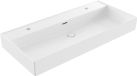 Saniclass Legend lavabo - 101x47x13cm - avec trop-plein - 1 vasque - 2 trous de robinet - céramique - blanc brillant