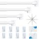 Tringle à rideaux extensible sans perçage, 4 pièces, blanc