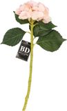 Bellatio Design Kunstbloem Hortensia tak - roze - 48 cm