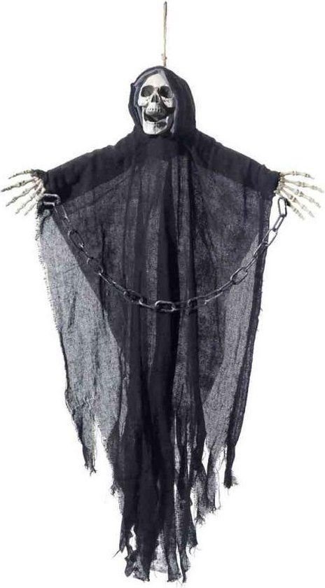 Smiffys Hanging Reaper Skeleton Halloween Decoratie - Zwart