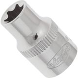ViGOR V2731N Torx-dopsleutelinzetstuk, sleutelbreedte E11, 1/2 inch (12,5 mm) vierkante aandrijving, E-profiel, 38 mm lengte, gereedschap voor nauwkeurig werken