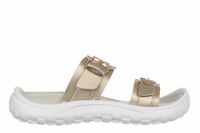 MBT Dames muiltjes Fuji II Goud Synthetisch Gesp Platte sandalen