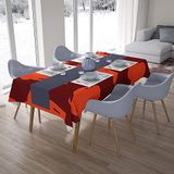 Bonamaison Tafelkleed, Anti-Mold, Sneldrogend, Waterdicht, 100% Polyester Tafellaken, Oranje Bordeaux, 140 x 200 Cm