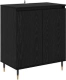 vidaXL Dressoir Zwart Eiken 60 x 35 x 70 cm
