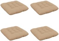 vidaXL Coussin d'assise VIANEN 4 pcs 100% Polyester Sable 40 x 40 x 12 cm
