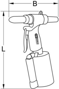 KS Tools KS pneumatisch blindklinknagelpistool lengte 290mm Aantal:1