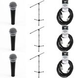 Shure SM58 LCE (3x) avec supports et câbles
