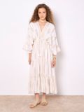 Apricot Gold Shimmer Paisley Midi Dress