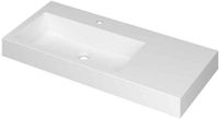Wastafel INK Momento Wastafel Polystone Wasbak Links met 1 Kraangat - 1000x450x90 mm - Mat Wit