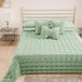 PETTI Artigiani Italiani - Quilt voor tweepersoonsbed van zacht en warm fluweel, lentedekbed voor de herfst, sprei voor tweepersoonsbed, salie, 100% Made in Italy