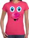 Bellatio Decorations Dieren Verkleed T-shirt Dames - Varken Gezicht - Carnavalskleding - Fuchsia Roze S