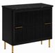 3E 3xE living.com 3xE living Badkamerkast, staand model, 80 cm breed, zwart, marmerlook Black Royal, 2 lades
