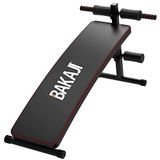BAKAJI Buikspiertrainer, inklapbaar, van staal, in hoogte verstelbaar, gevoerd, van kunstleer, schuim, oefeningen, fitnessstudio, thuis