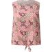 s.Oliver Blouse sans manches en viscose mélangée avec imprimé intégral et cordon de serrage pour femmes