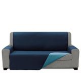 ECOMMERC3 Bankhoes voor 2-zits, 120 x 220 cm, bankeffect, marineblauw/turquoise, eenvoudige installatie, verstelbaar