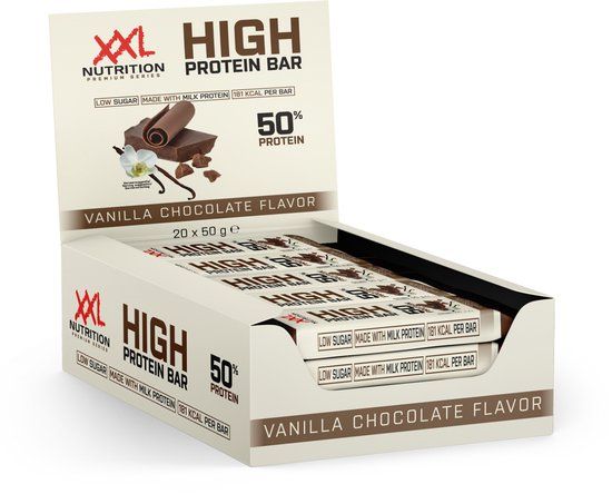High XXL Nutrition High Protein Bar 2.0 - Vanille Chocolade - Eiwitreep - 20 Pack