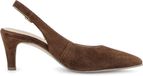 Gabor Dames Sling Pumps Bruin Leer Blokhak Puntige Neus