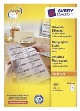 Avery 3658-200 - Etiket - wit