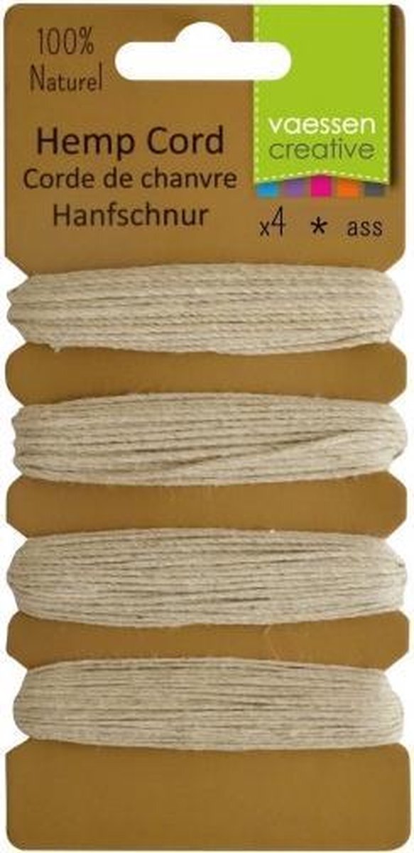 Vaessen Creative Hemp cord assortiment ecru