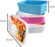 MuchoWow Broodtrommel Roze - Lunchbox - 18x12x6 cm - BPA-vrij - Herfst