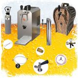 ich-zapfe HAJUS AG Complete Onderbouw Biertap JET 30 Set - 1-Kraans Droogkoeler, 35 l/uur met Houten Vat