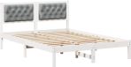 vidaXL Cadre de lit gris clair 150 x 200 cm pin massif