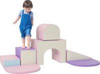 HOMCOM Kids Soft Play Set - Roze, Paars, Blauw en Grijs
