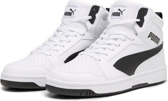 PUMA Rebound v6 Unisex Sneakers - Puma White-Puma Black - Size 39
