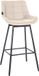 Tabouret de bar CLP Weston pivotant à 180 degrés avec dossier, assise rembourrée et base en métal noir/crème