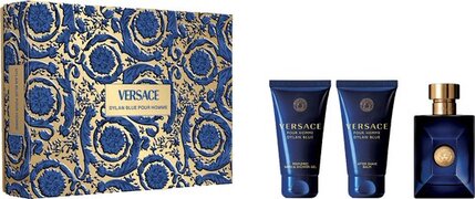 Versace Dylan Blue Giftset - 50 ml eau de toilette spray + 50 ml showergel + 50 ml aftershave balm - cadeauset voor heren