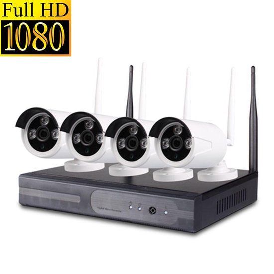 HD NVR Kit - 4 Camera's - 1.3MP - Wit - Plug & Play Beveiligingscamera Systeem