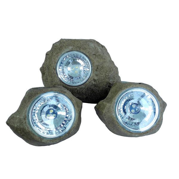 Lumisky 3X Rocky Brown - Solar Led Grondspot - Set van drie - bruin