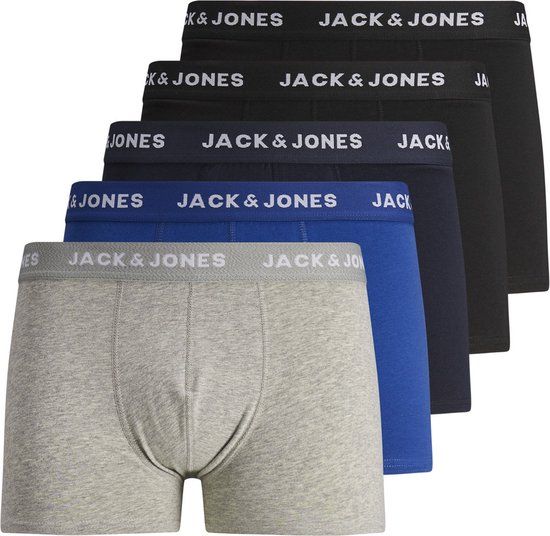 JACK&JONES JACBASIC Plain Trunks 5 Pack - Men's Underwear - Size S - Black